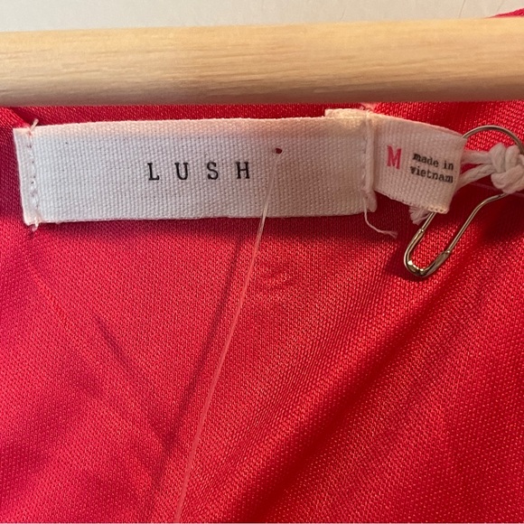 Lush Women’s Long Sleeve Chiffon Floral Mini Dress Raspberry Red Color Size M - Picture 5 of 7